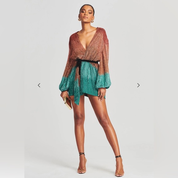 retrofete gabrielle robe dress green Gabrielle Sequin Robe – Retrofete main image 0